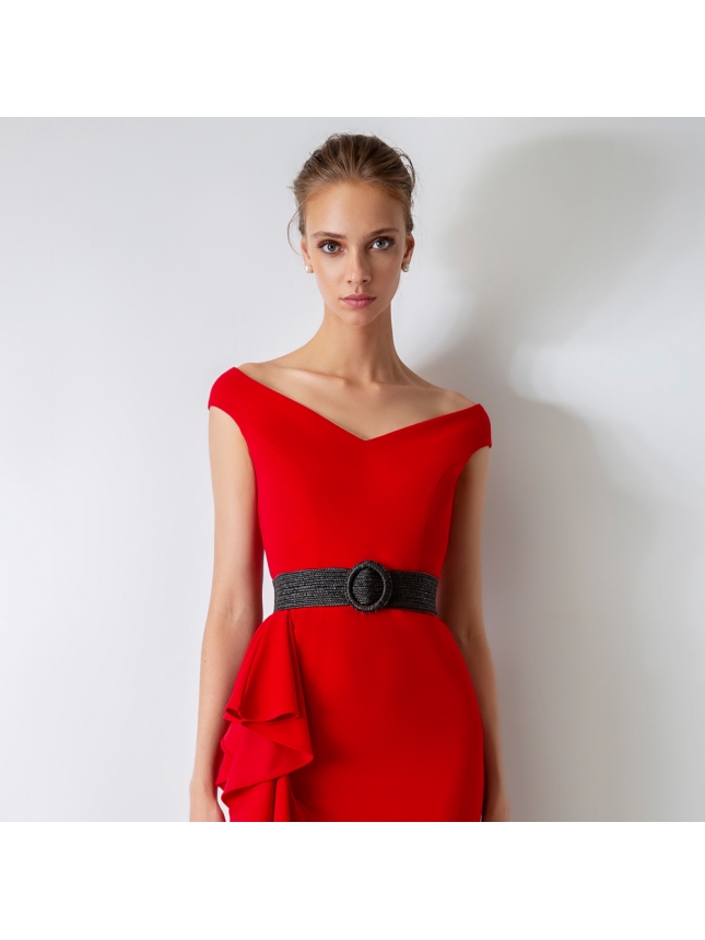 Allure Evening asymmetrical red dress