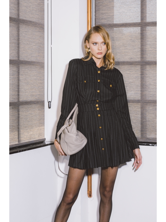 5pm pin stripe shirt dress