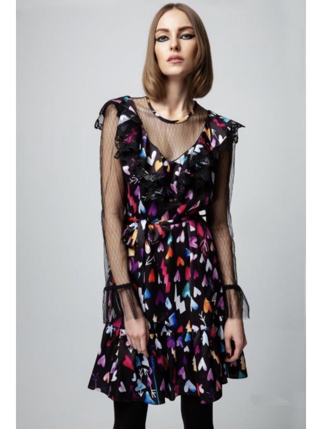 Dress with hearts print 