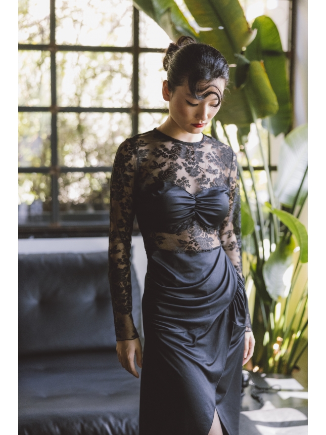 5pm black dress with lace