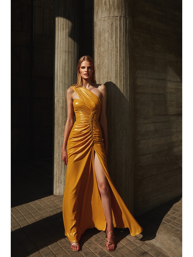 Maestri Haute Couture one shoulder dress 