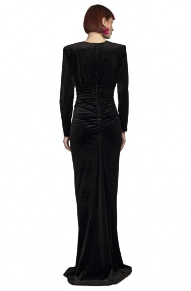 Tassos Mitropoulos black velvet dress