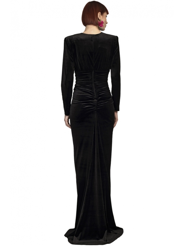 Tassos Mitropoulos black velvet dress