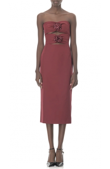 5pm Bordeaux midi dress