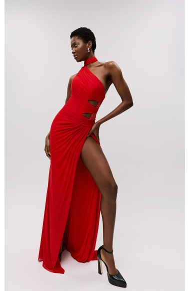 Allure Evening one shoulder red dress