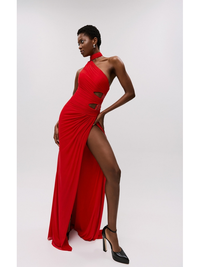 Allure Evening one shoulder red dress