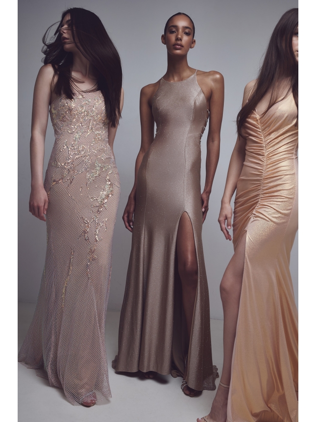 Allure Evening golden maxi dress