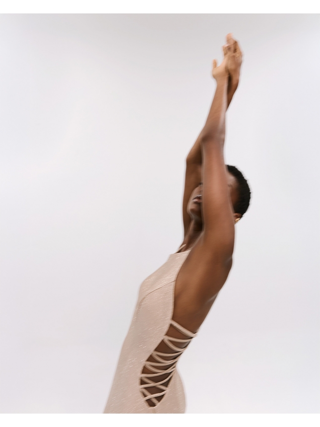 Allure Evening golden maxi dress