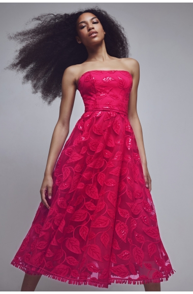 Allure Evening pink strapless dress