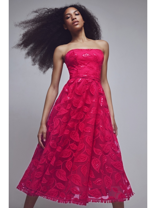 Allure Evening pink strapless dress