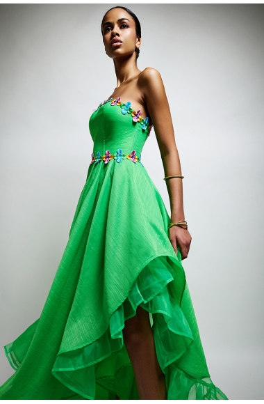 Twins Fantasy strapless green dress