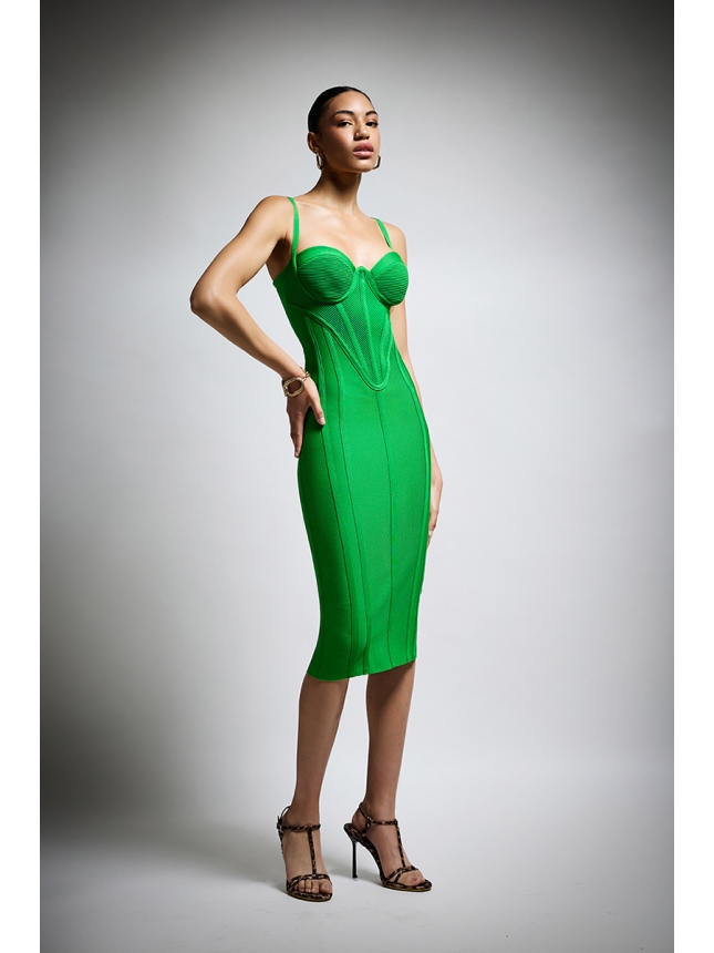 Twins Fantasy green bodycon dress