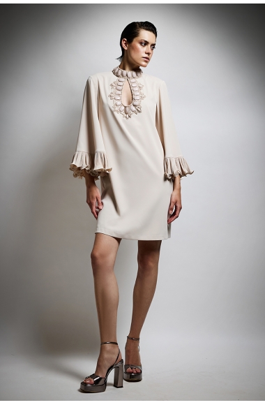 Twins Fantasy cream dress with sleeves