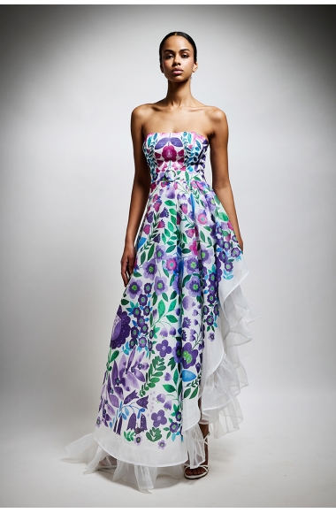 Twins Fantasy asymmetrical floral dress