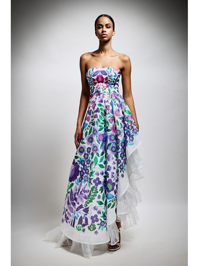 Twins Fantasy asymmetrical floral dress