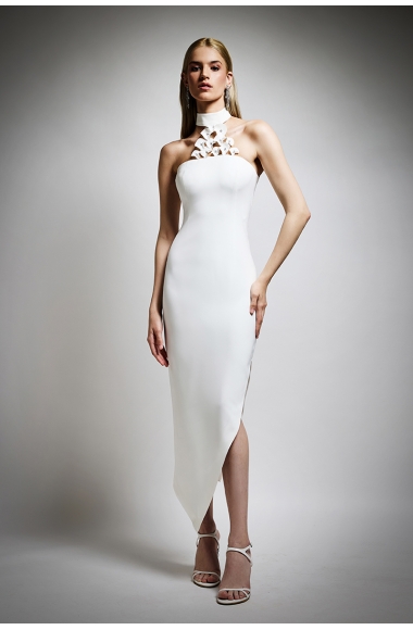 Twins Fantasy white dress with 3D flowers