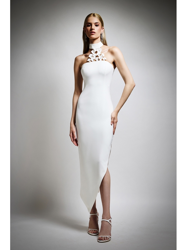 Twins Fantasy white dress with 3D flowers