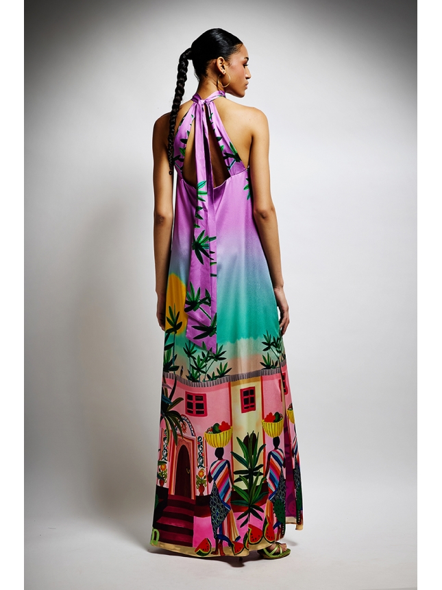 Twins Fantasy tropical print maxi dress