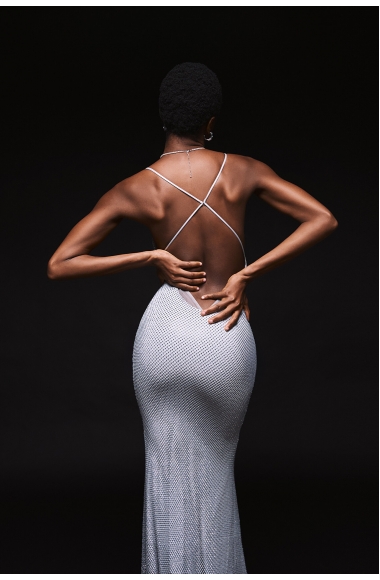 Allure Evening maxi dress with crystals