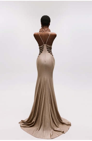 Allure Evening golden maxi dress