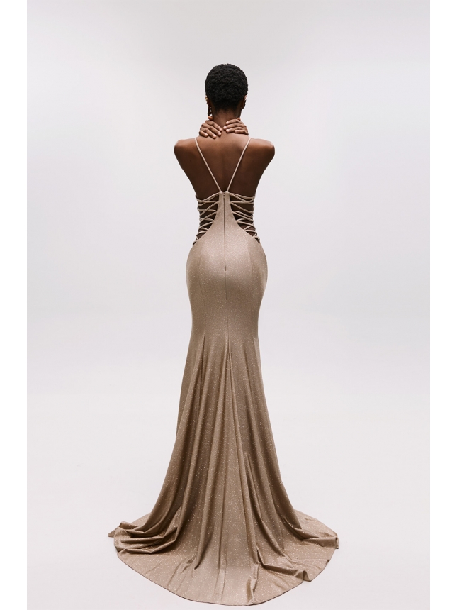 Allure Evening golden maxi dress