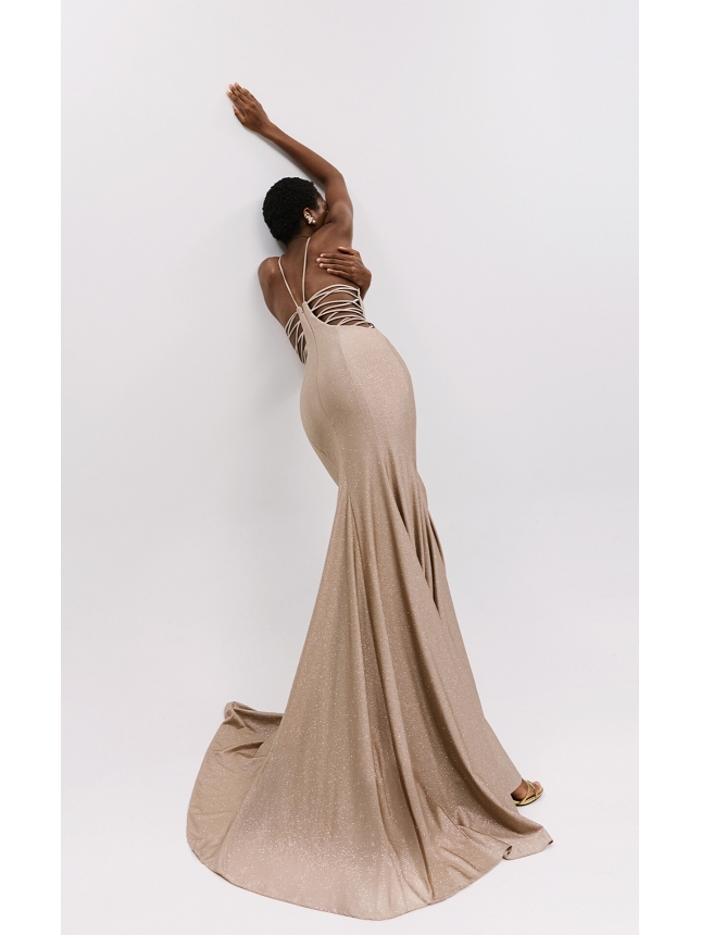 Allure Evening golden maxi dress