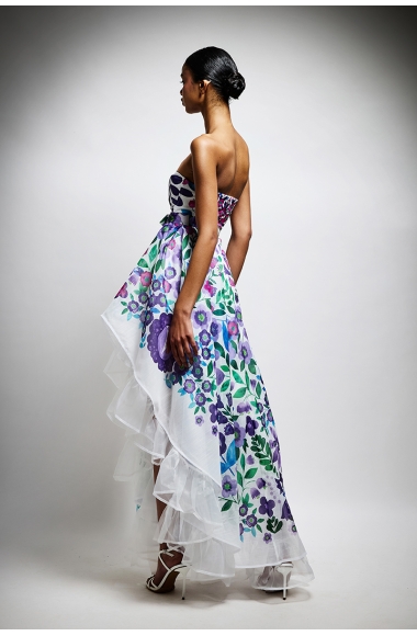 Twins Fantasy asymmetrical floral dress