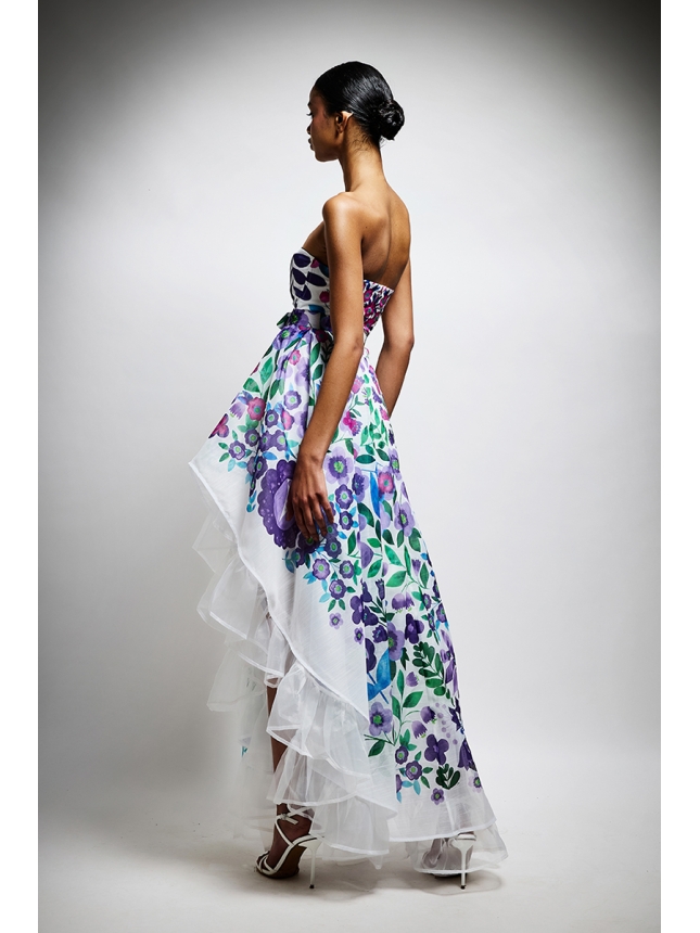 Twins Fantasy asymmetrical floral dress
