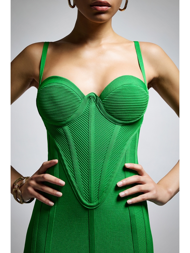 Twins Fantasy green bodycon dress