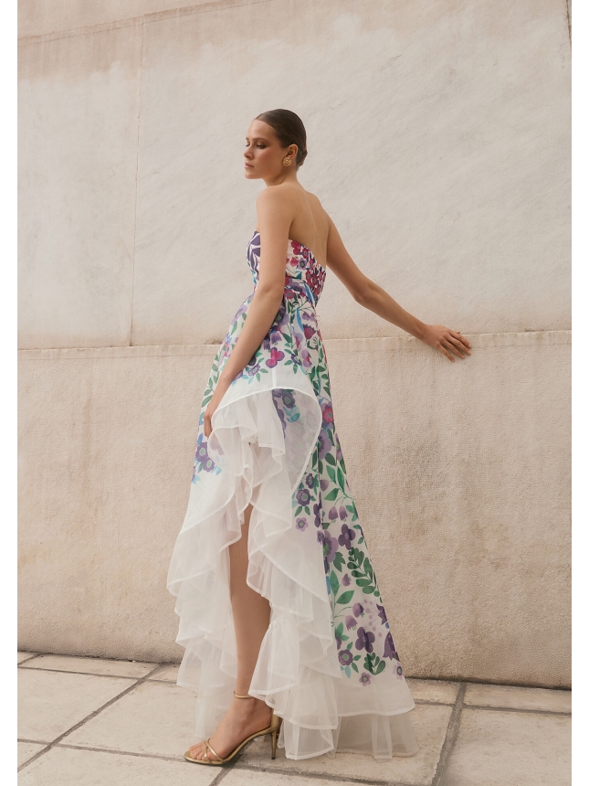Twins Fantasy asymmetrical floral dress