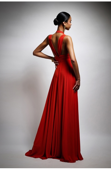 Twins Fantasy terracotta red dress