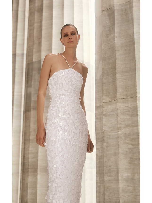 Twins Fantasy white dress with pailletes
