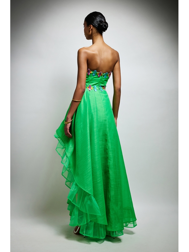 Twins Fantasy strapless green dress