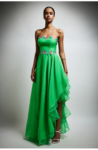 Twins Fantasy strapless green dress