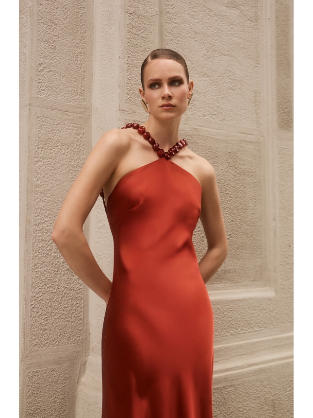 Twins Fantasy cinnamon maxi dress