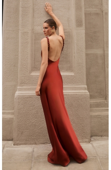 Twins Fantasy cinnamon maxi dress