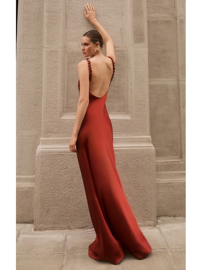 Twins Fantasy cinnamon maxi dress