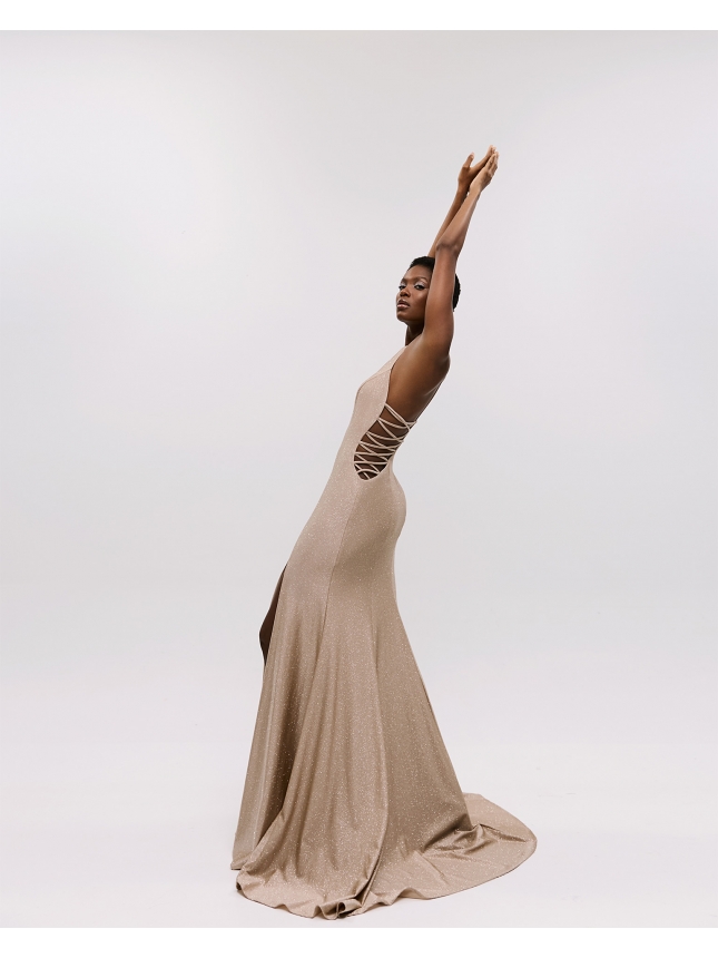 Allure Evening golden maxi dress