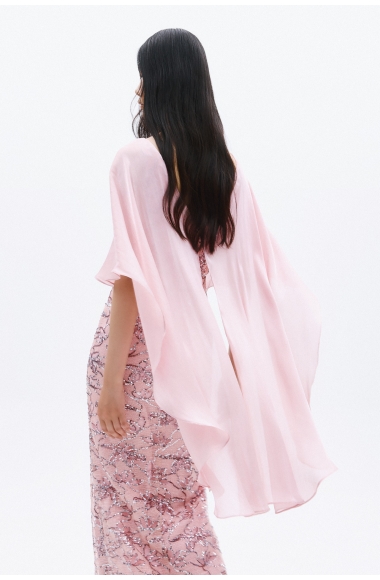 Allure Evenings powder pink maxi dress with peplum