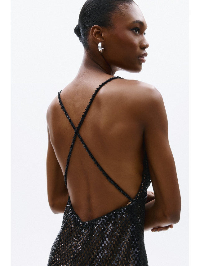 Allure Evening black embellished dress