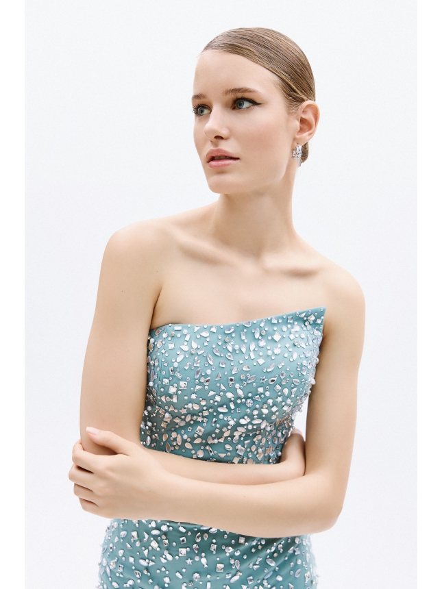 Allure Evenings crystal embellished dress