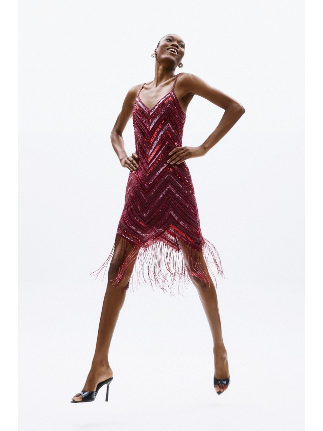 Allure Evenings red embellished dress