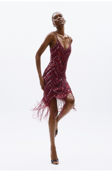 Allure Evenings red embellished dress