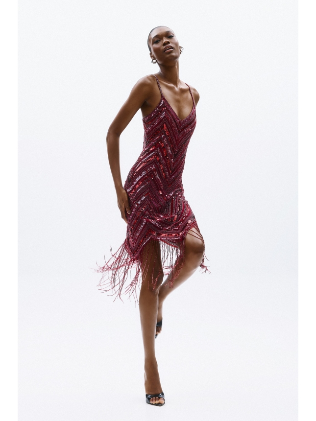 Allure Evenings red embellished dress