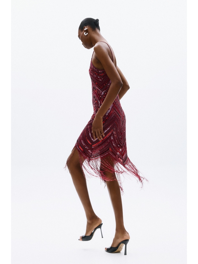 Allure Evenings red embellished dress