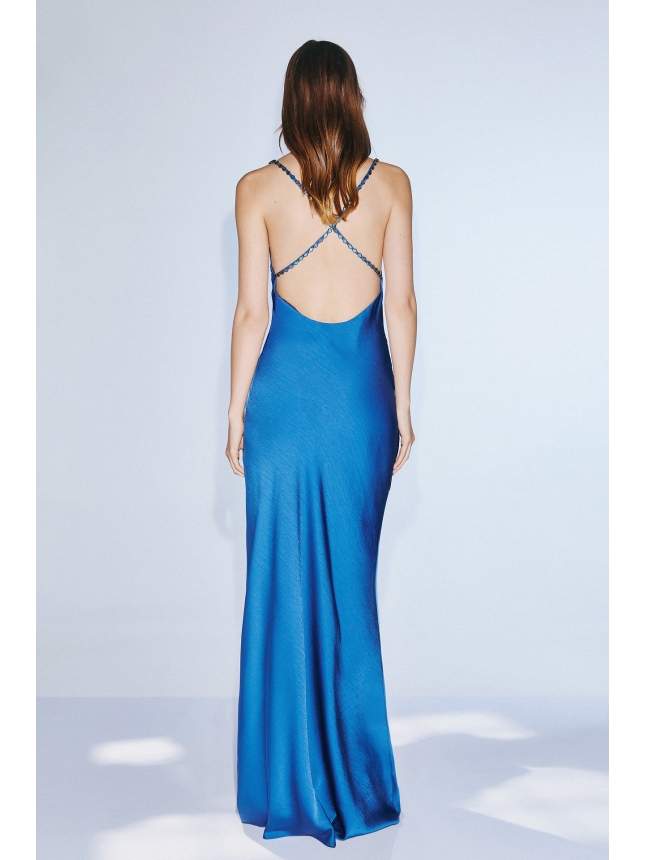 Twins Fantasy blue dress with open back