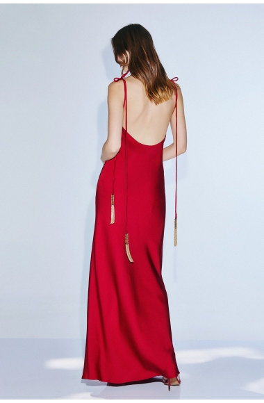 Twins Fantasy dark red maxi dress