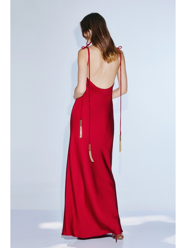 Twins Fantasy dark red maxi dress