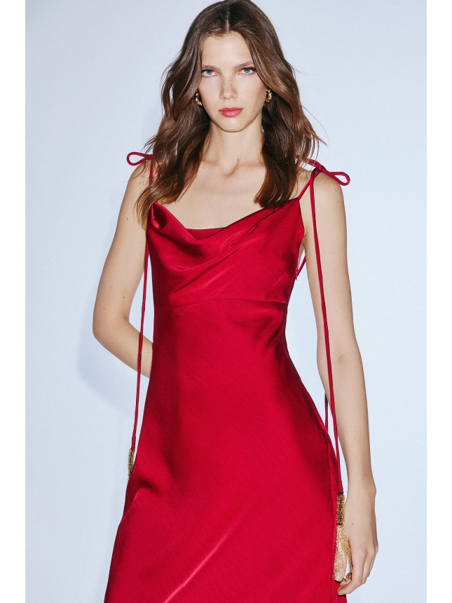 Twins Fantasy dark red maxi dress