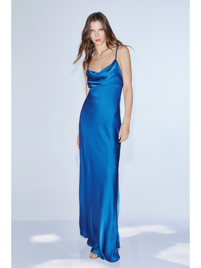 Twins Fantasy blue dress with open back